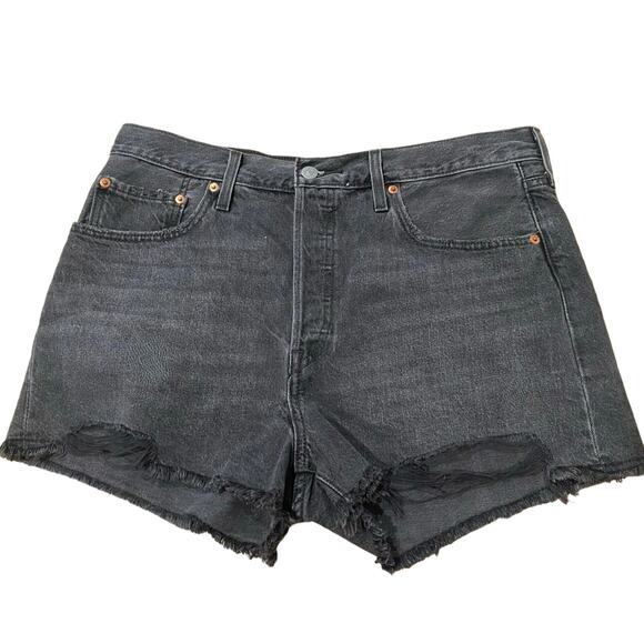 Levi’s 501 Distressed Cutoff Denim Shorts Sz Large Button-fly - Picture 1 of 6